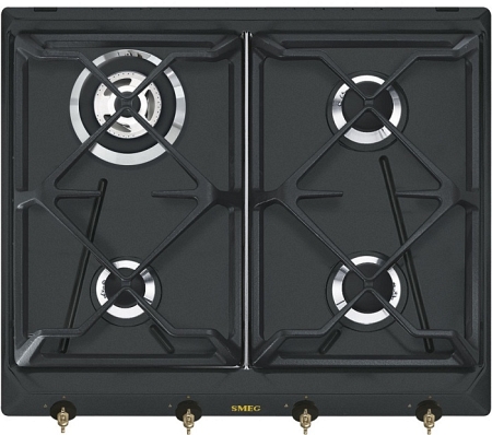 Поверхность газовая Smeg SRV864AOGH антрацит эмаль